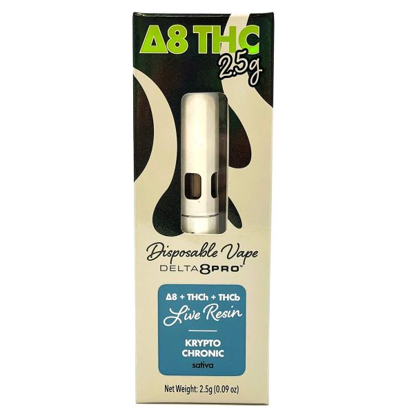 Delta 8 Pro THC 2.5g Disposable Vape D8 THCh THCb Live Resin Krypto Chronic Sativa